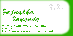 hajnalka komenda business card